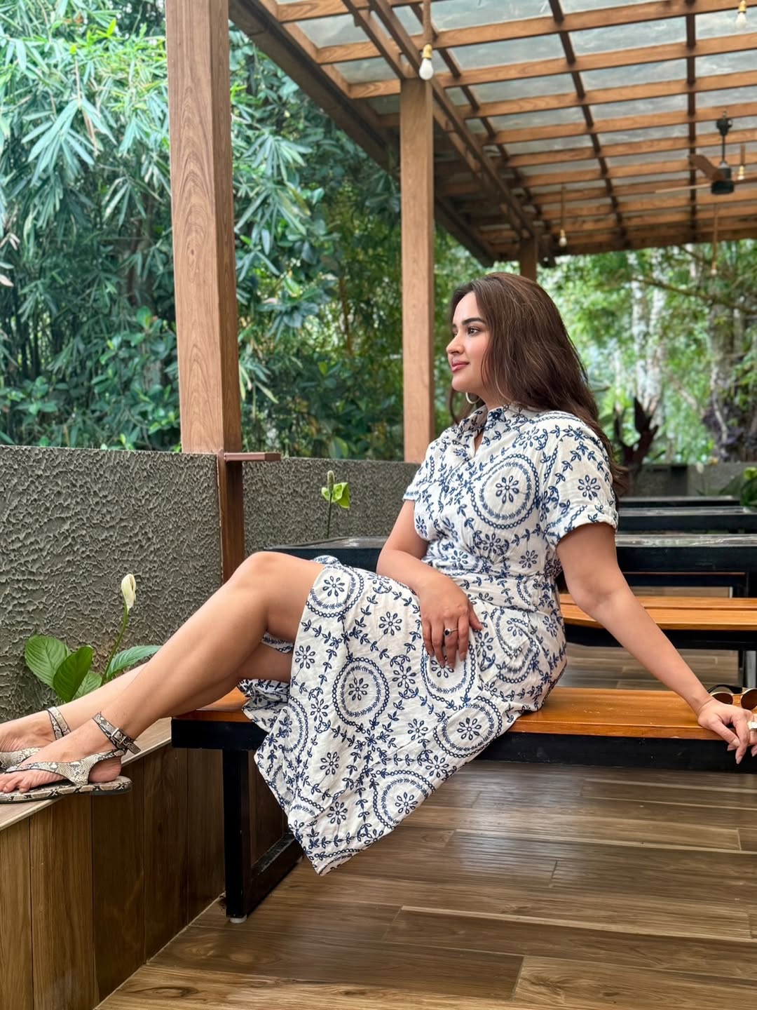 Pujita Ponnada flaunting elegant botanical print style
