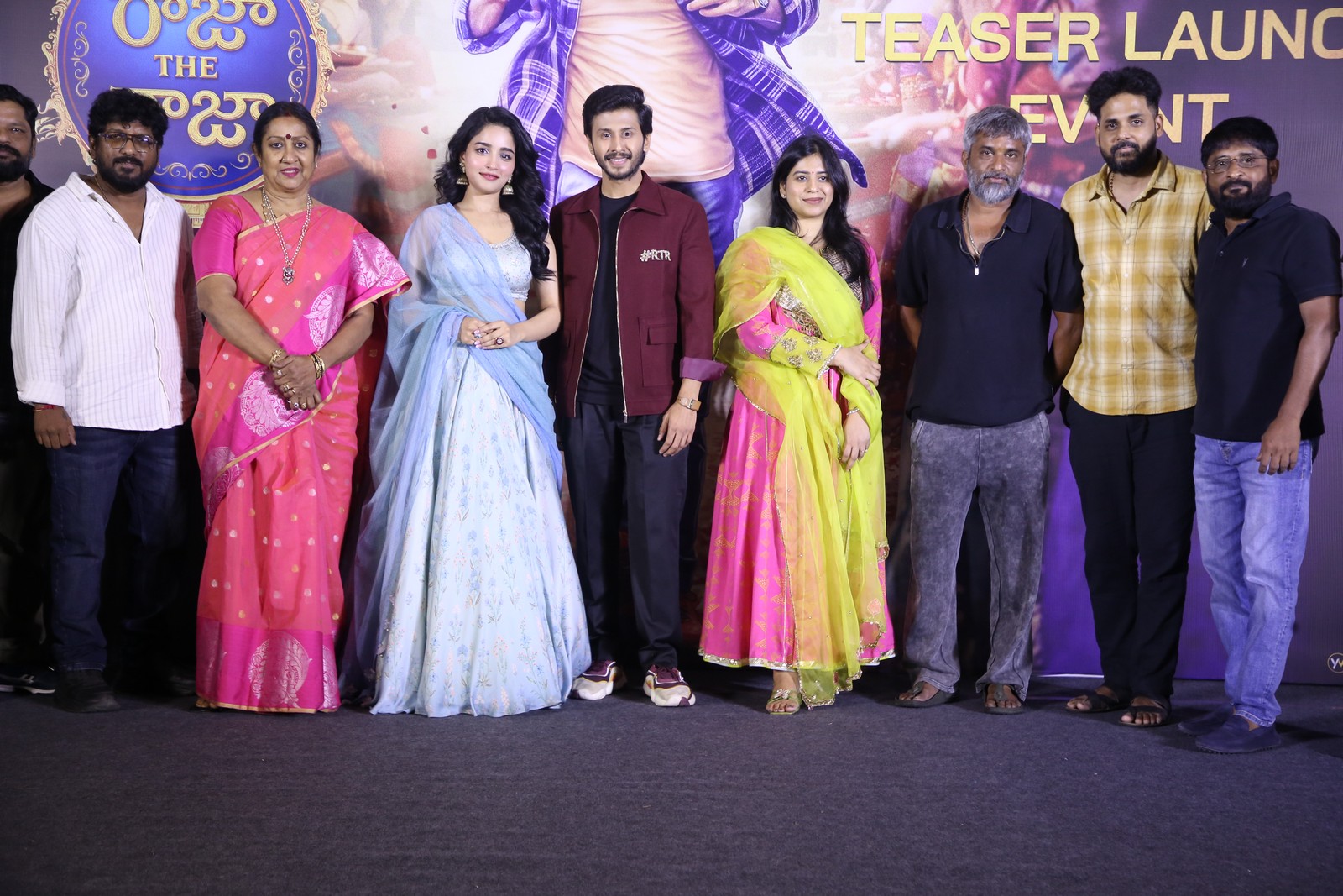 Anil Boyidapu with Raja The Raja team at teaser launch