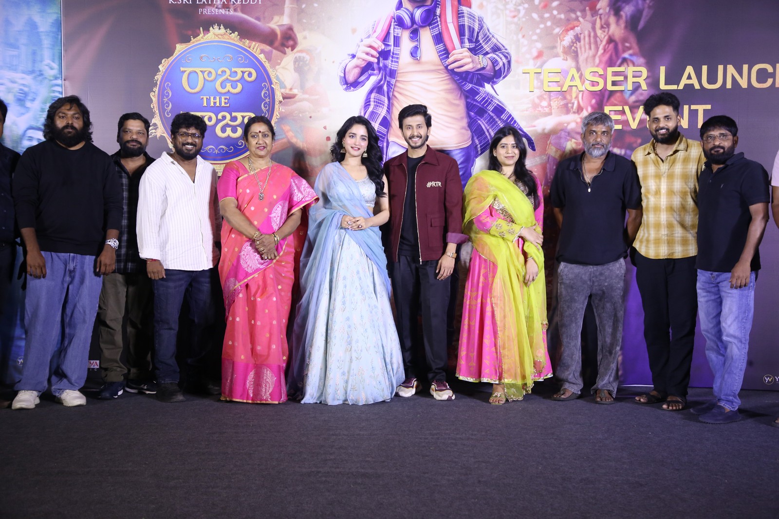 Raja The Raja movie team group photo at teaser launch