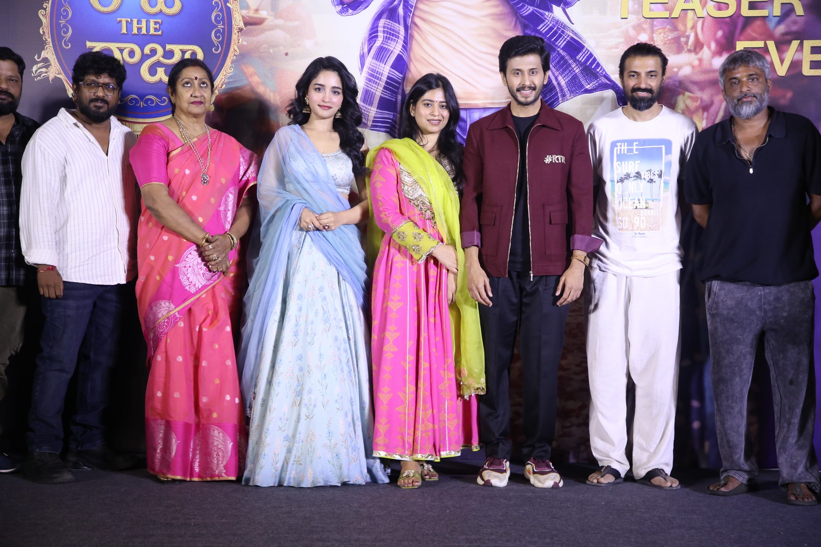 Nag Ashwin and Hanu Raghavpudi at Raja The Raja teaser event