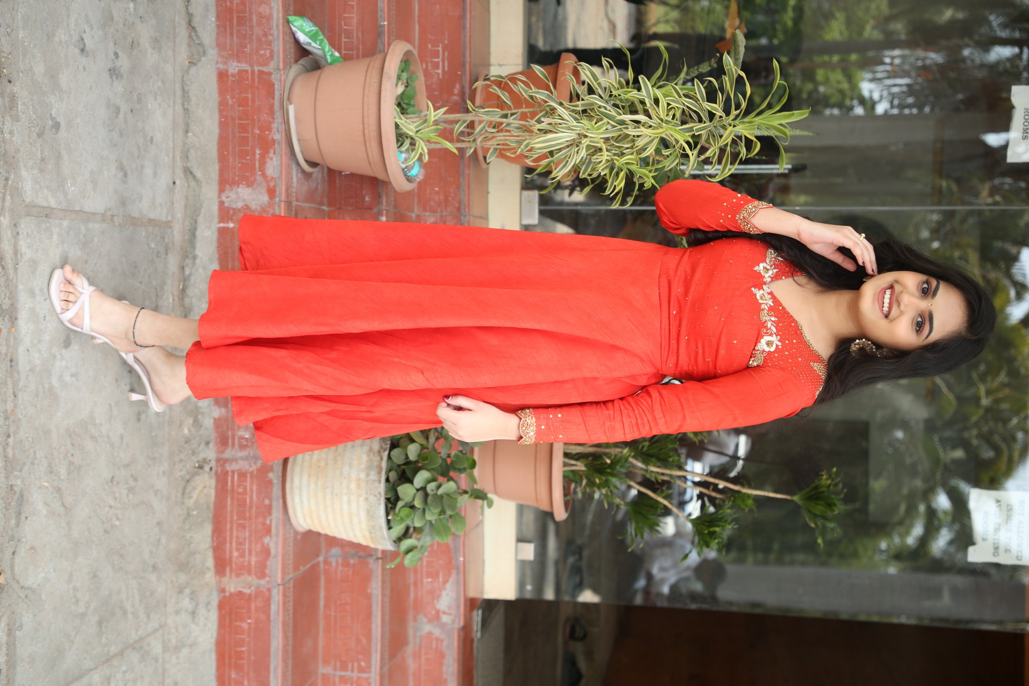 Rayancha Kokkura flaunting sophisticated red fashion look