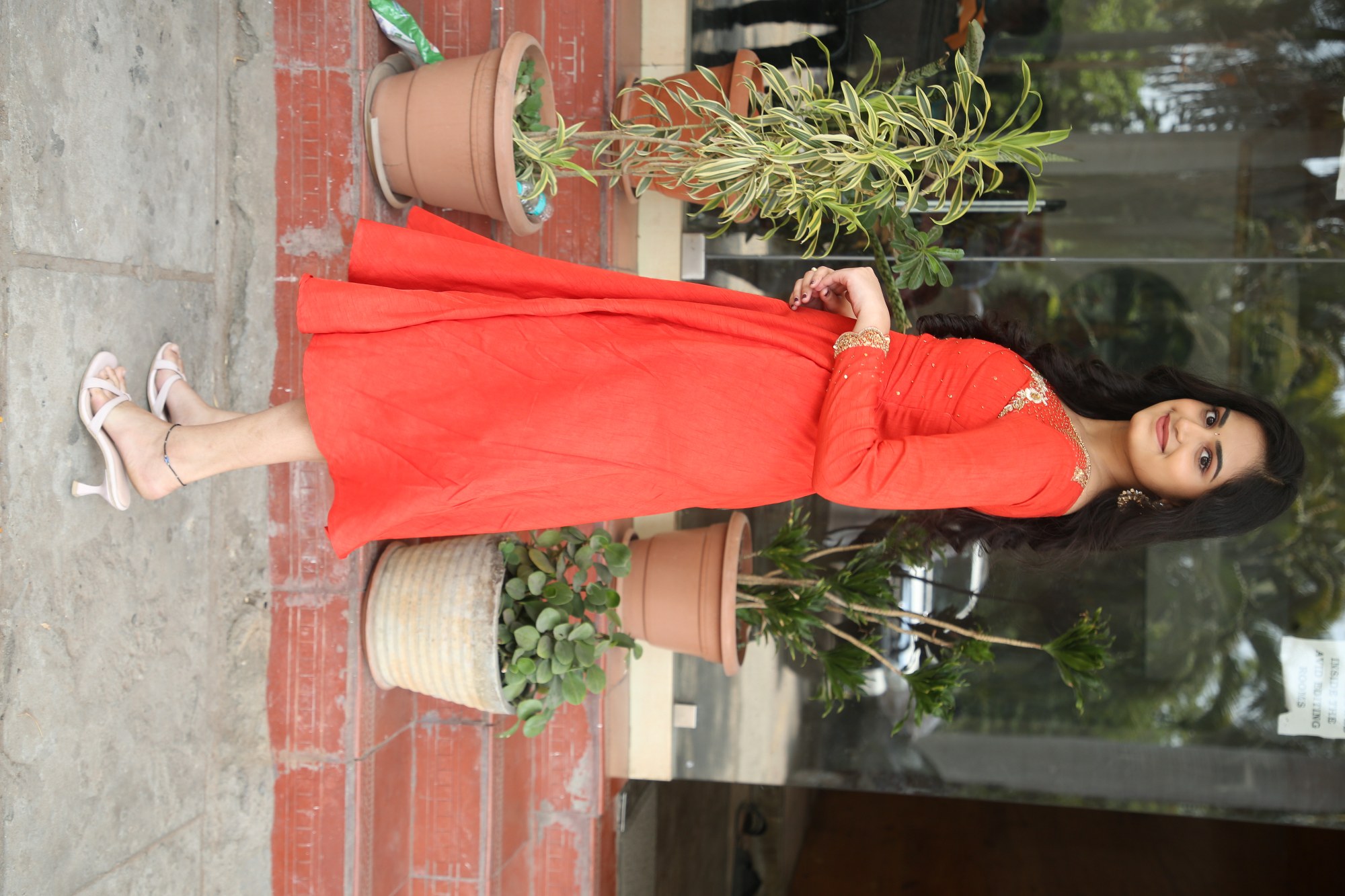 Rayancha Kokkura serving bold elegance in red ensemble