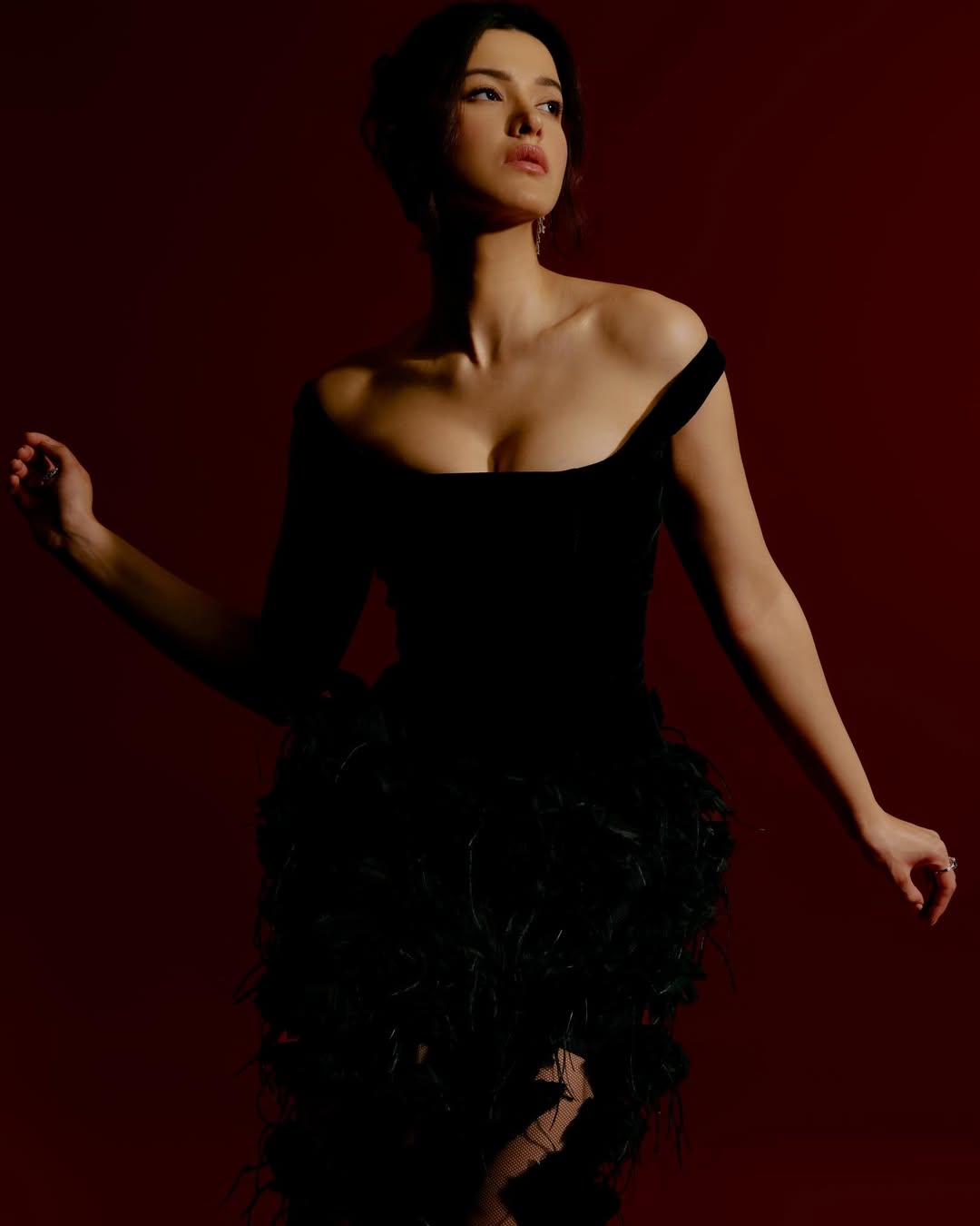 Feather Detailing Adds a Couture Edge
