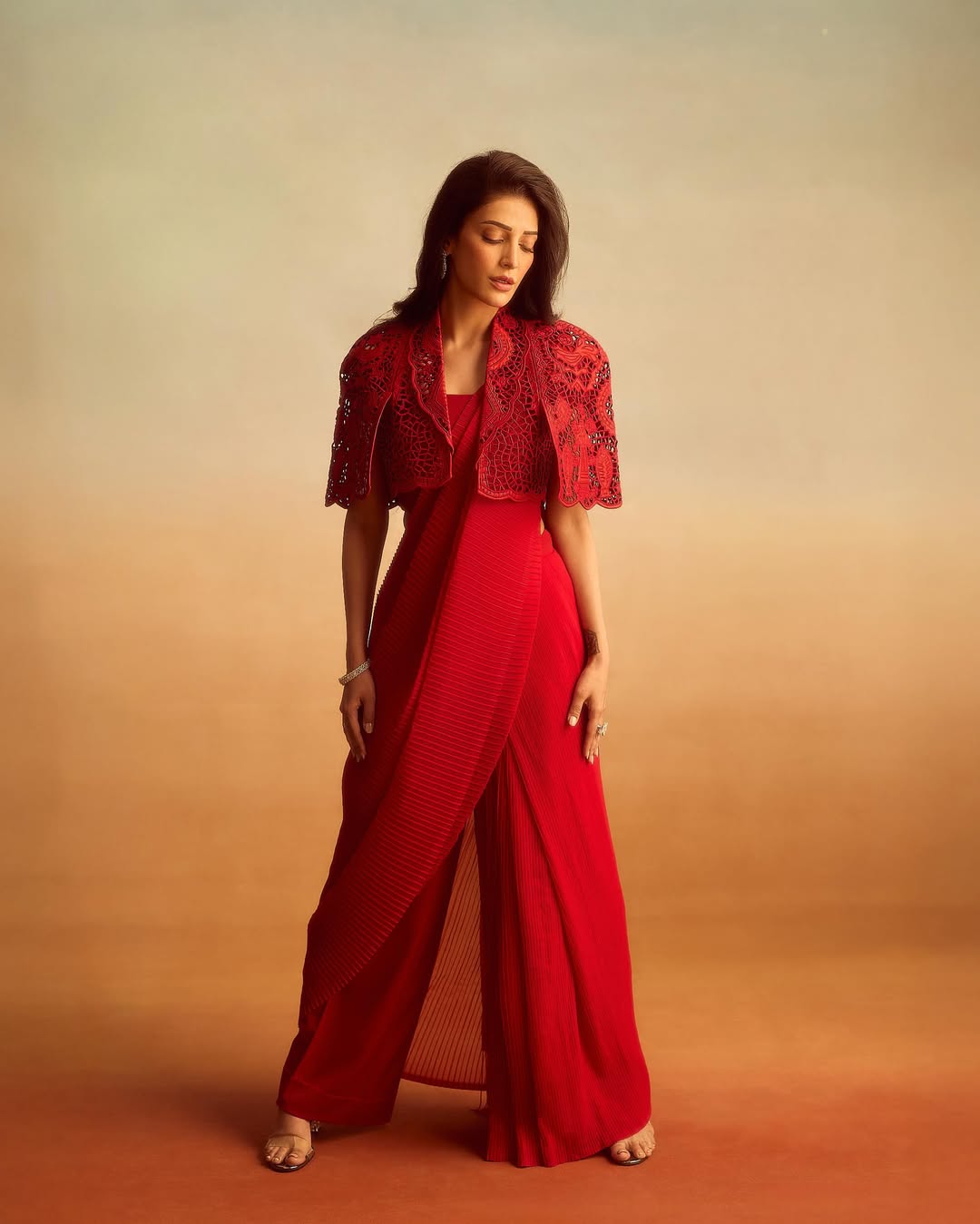 Shruti Haasan trending red fashion gallery