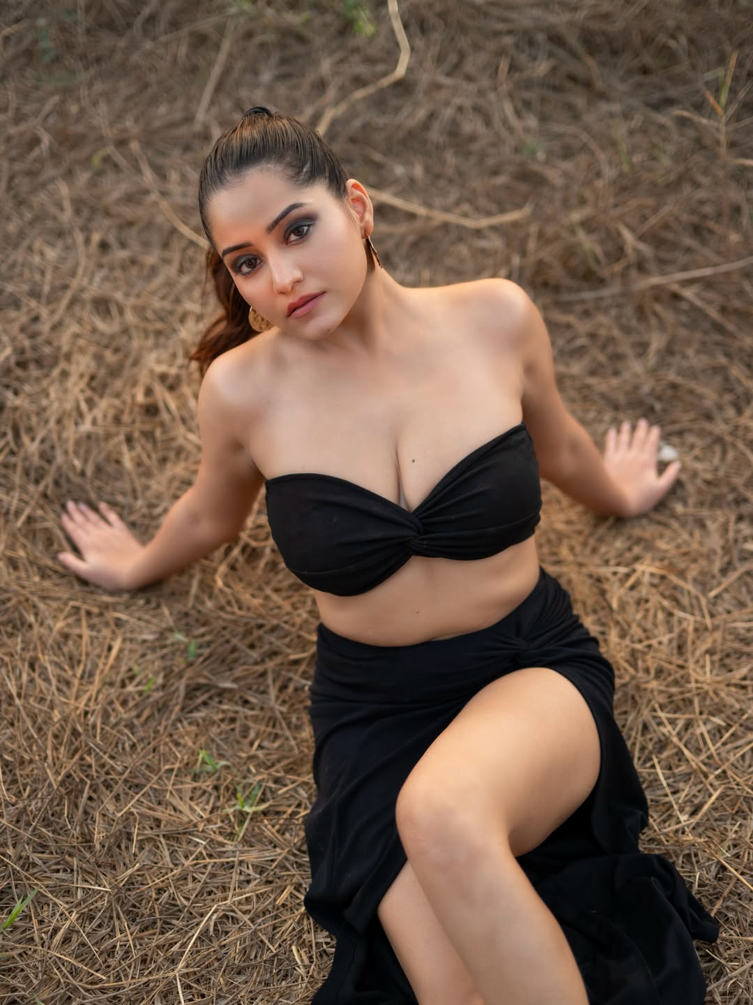 The Black Bandeau Top Steals Attention