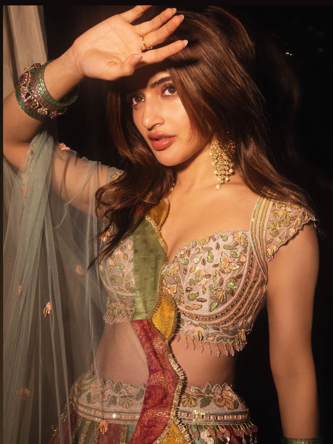 Sreeleela flaunting glamorous embroidered ethnic attire