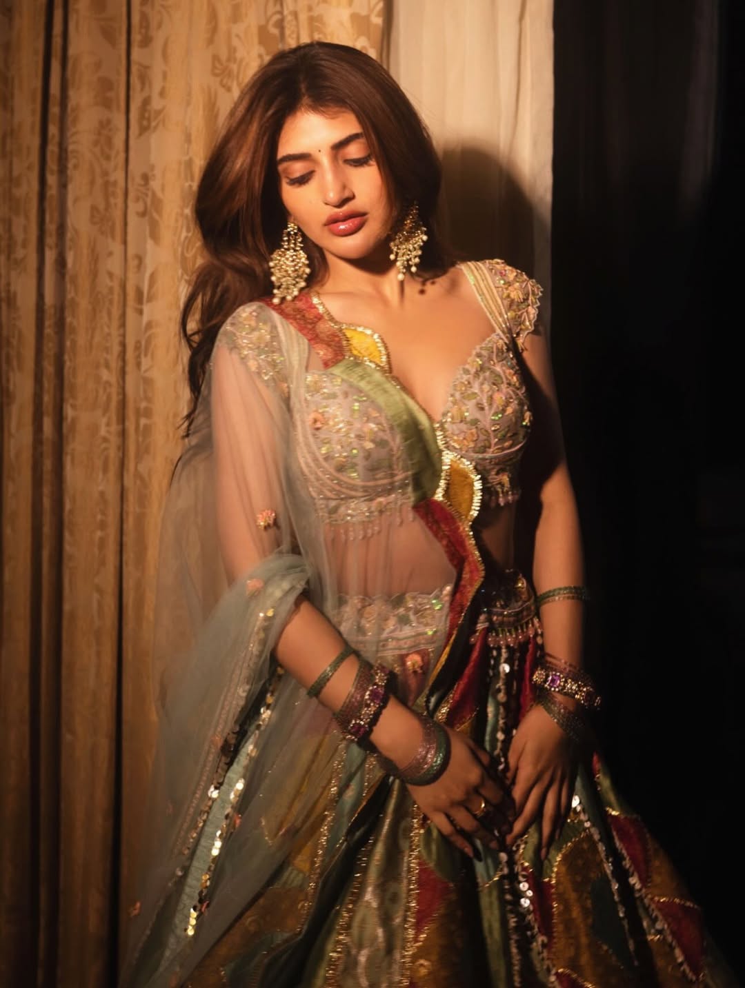 Sreeleela glowing beautifully in radiant lehenga style