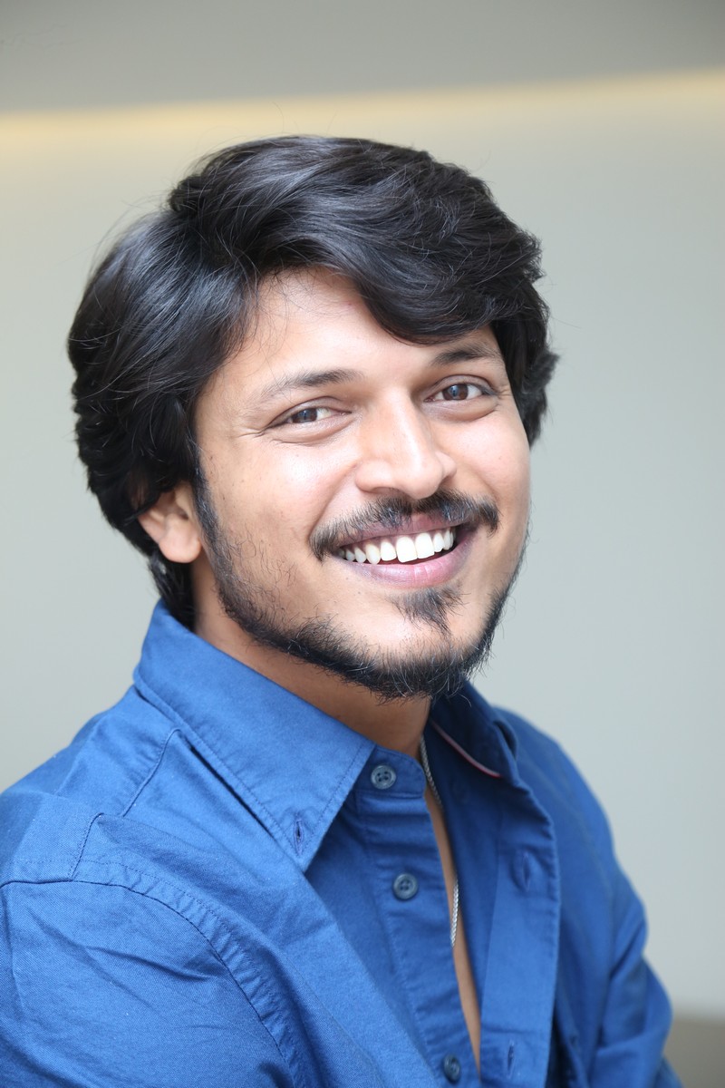 Sumanth Prabhas in blue shirt with stylish rugged look