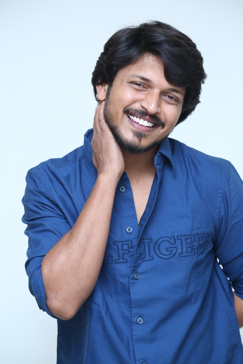 Sumanth Prabhas showcasing rugged style in blue shirt