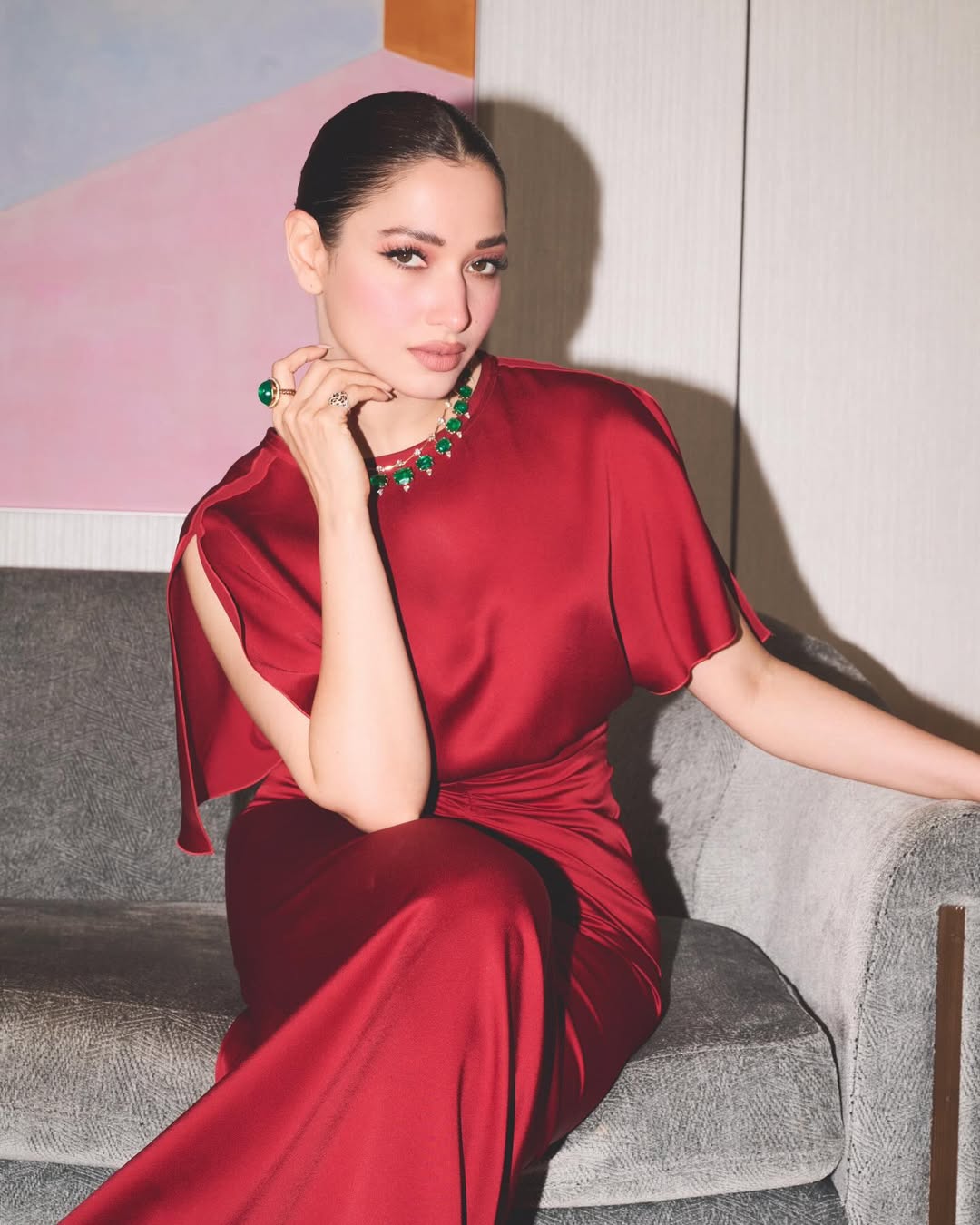 Tamannaah Bhatia sleek bun hairstyle