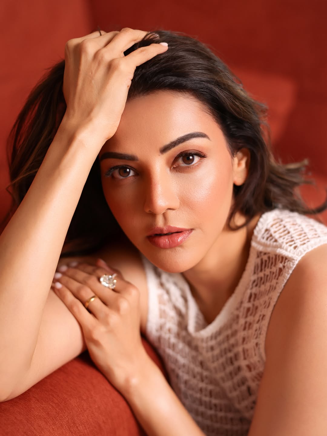 The Ultimate Glam Queen: Kajal Aggarwal Turns Heads in Nude-Tone Mesh Outfit