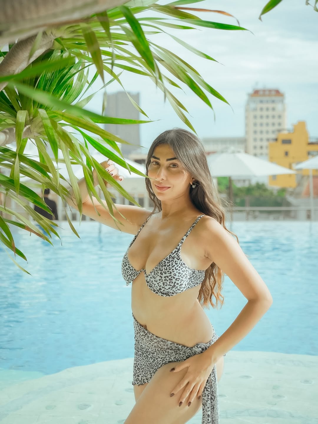 Ruma Sharma glamorous animal-print outfit