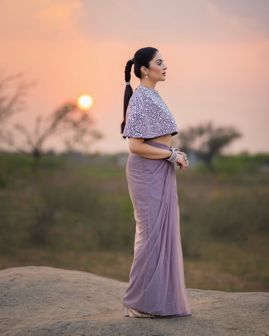 Sreemukhi stylish sunset gallery