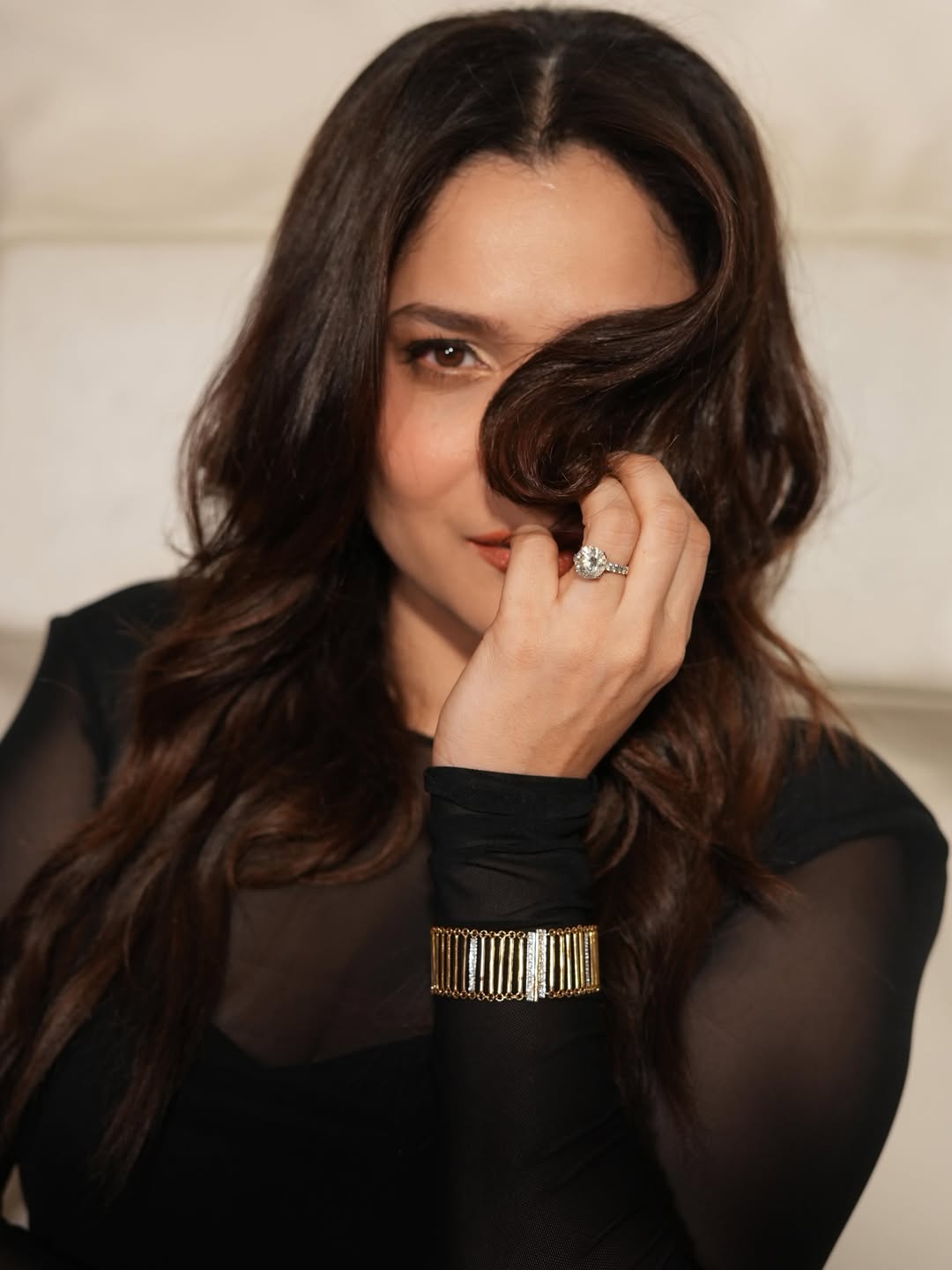 Ankita Lokhande elegant black outfit pose
