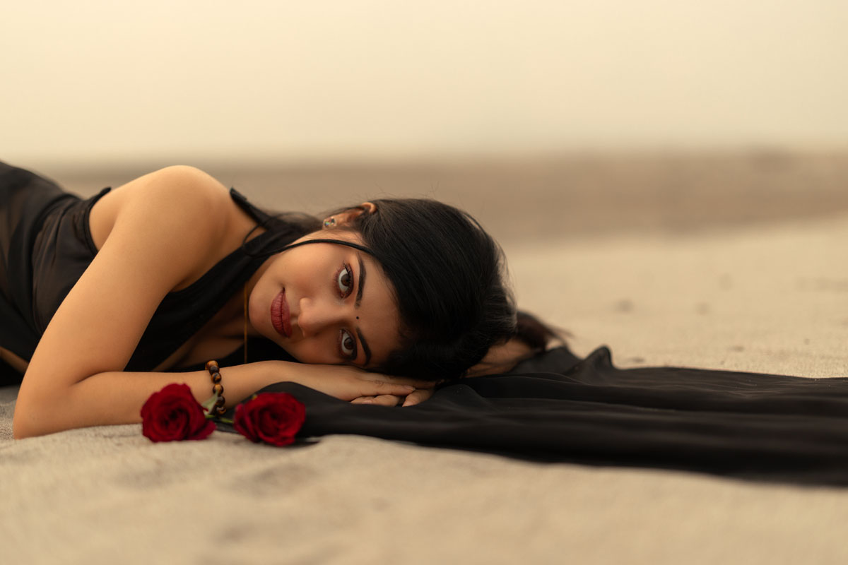 Bhairavi Ardhya Deka in elegant black dress