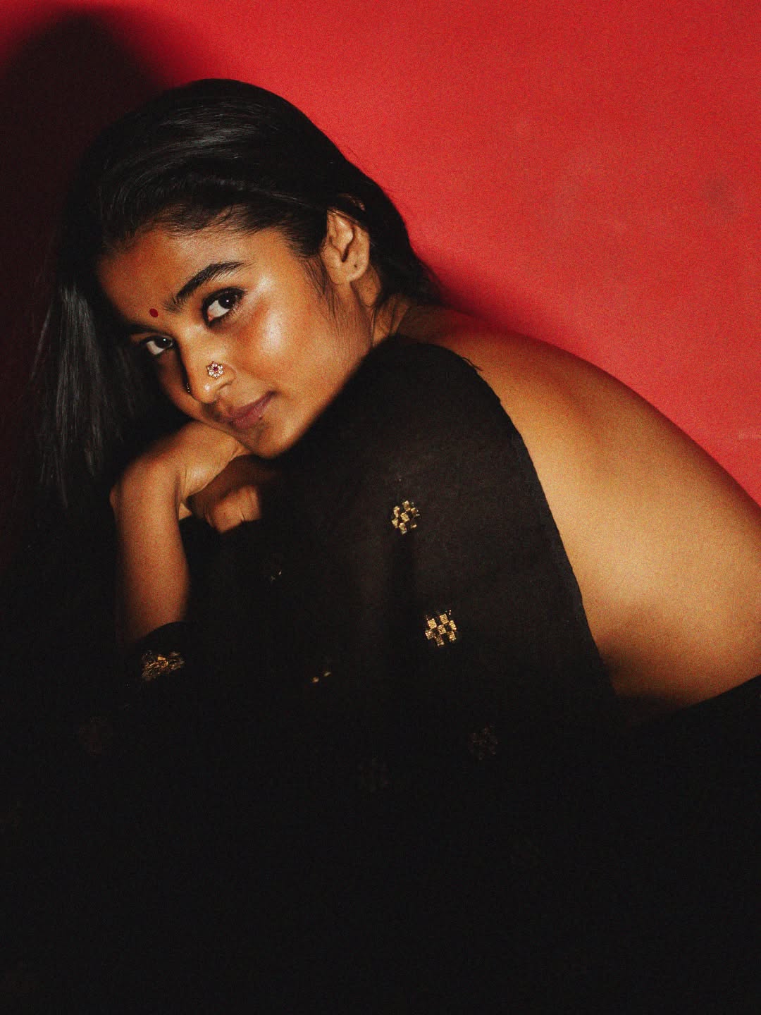 Chaithra Achar no blouse photos