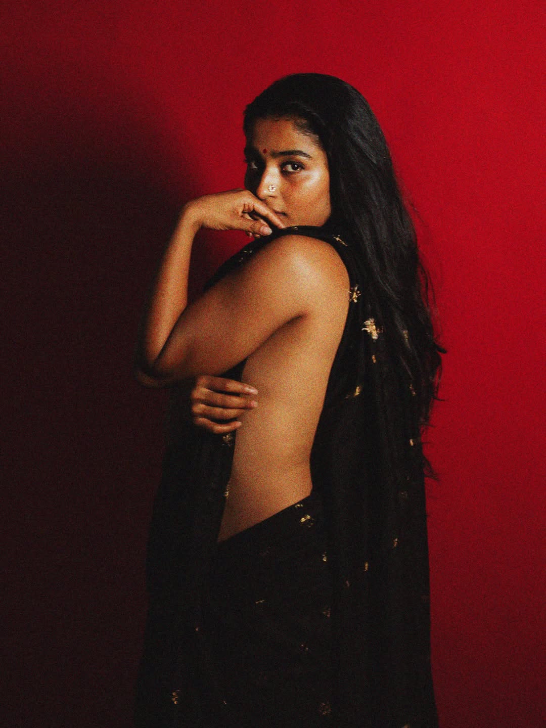 Chaithra Achar no blouse photos