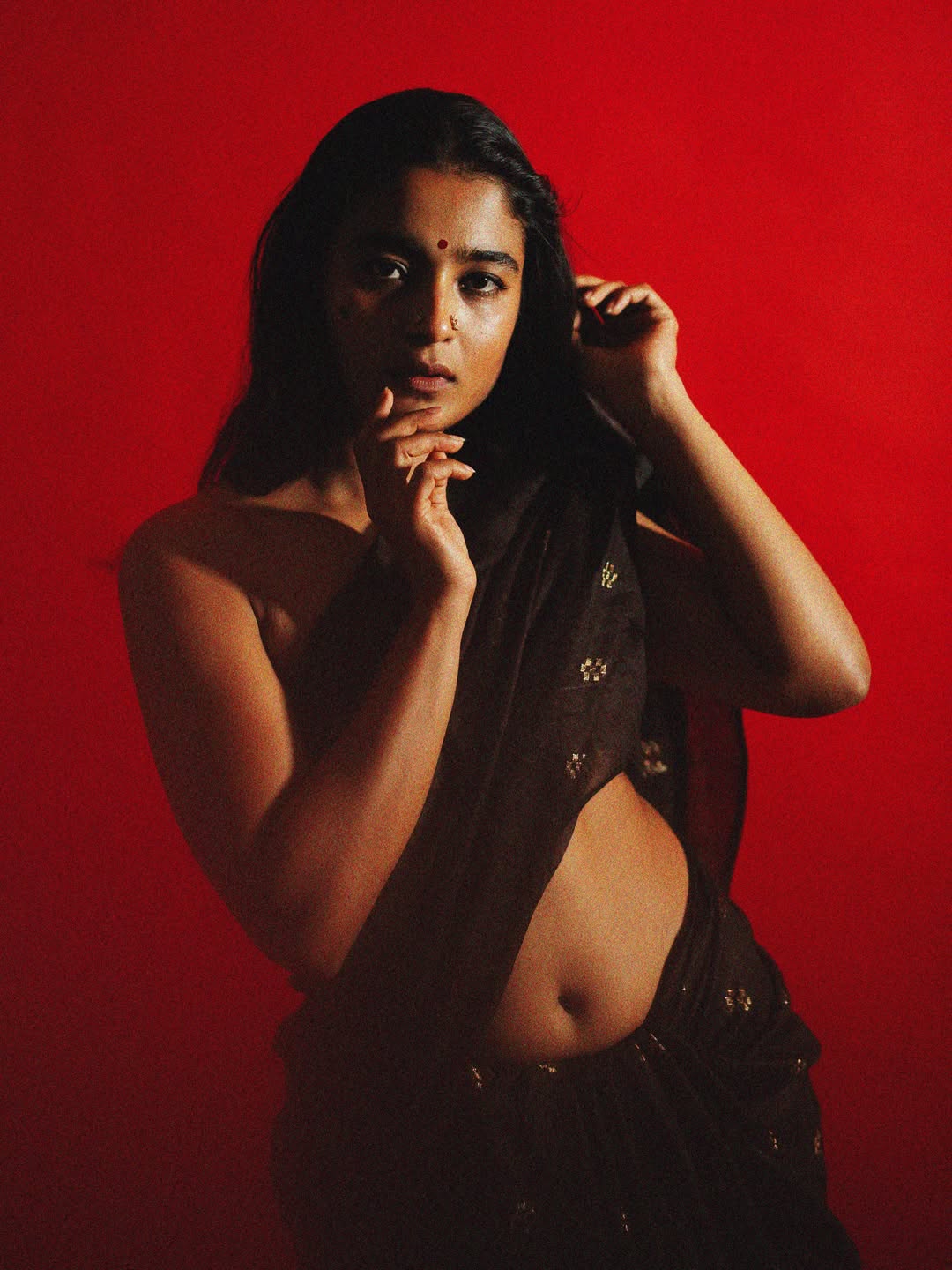 Chaithra Achar no blouse photos