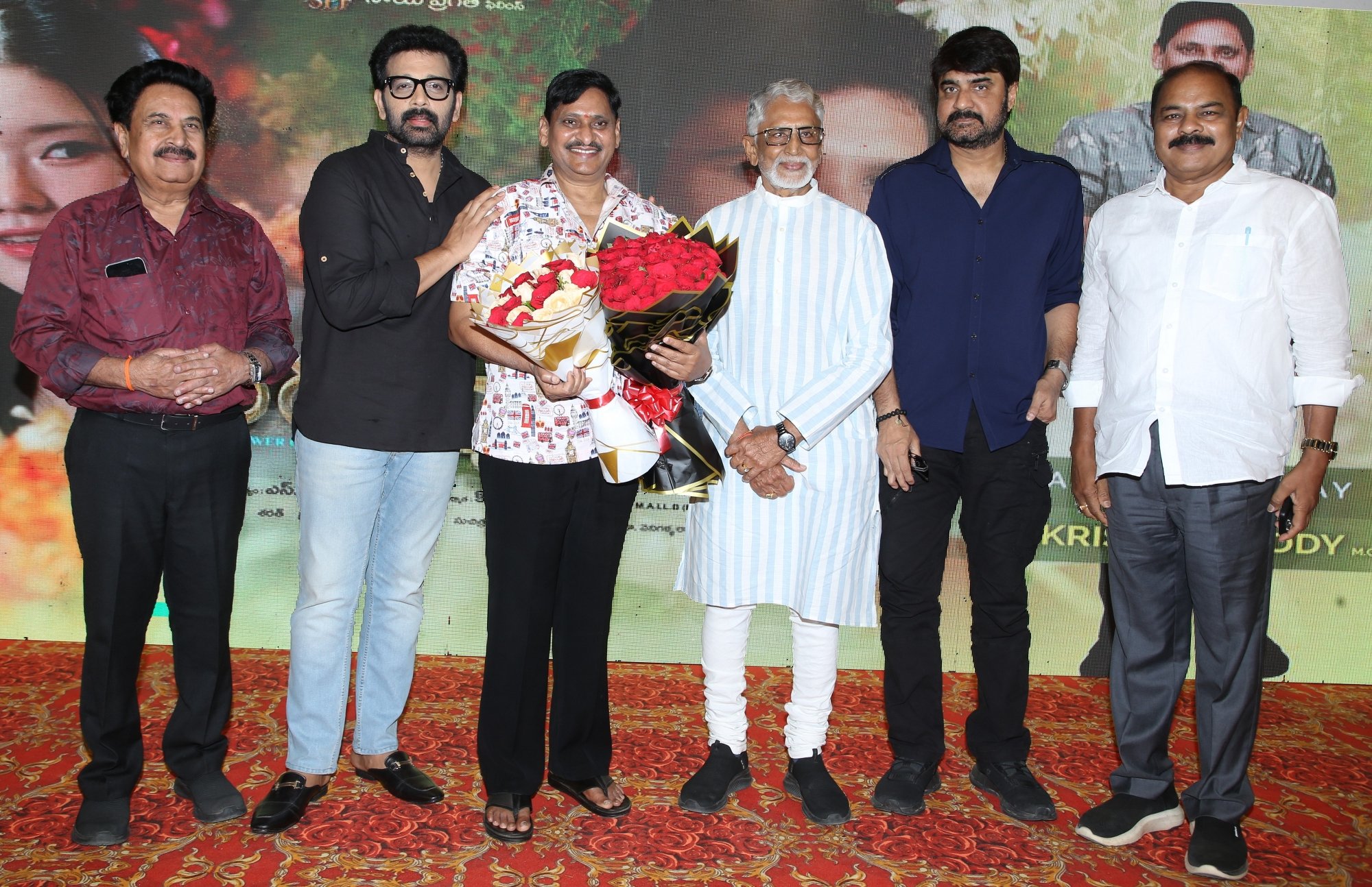 SV Krishna Reddy receiving birthday wishes at the celebration event.