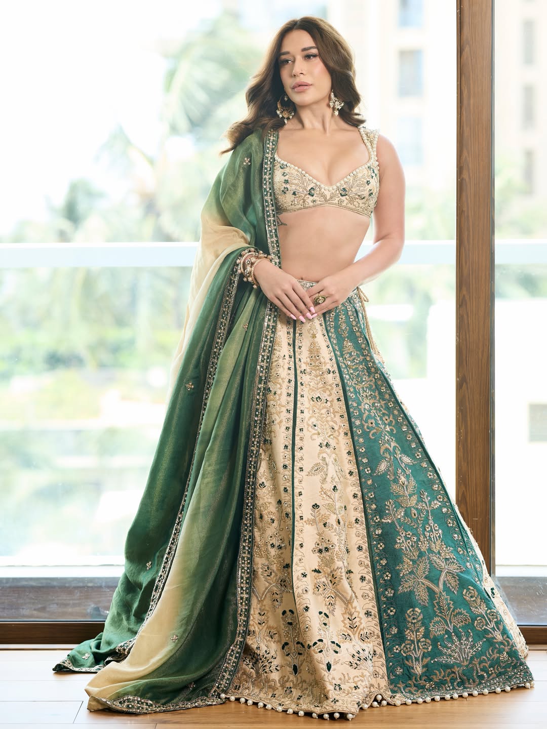 Krishna Shroff gold embroidered ensemble