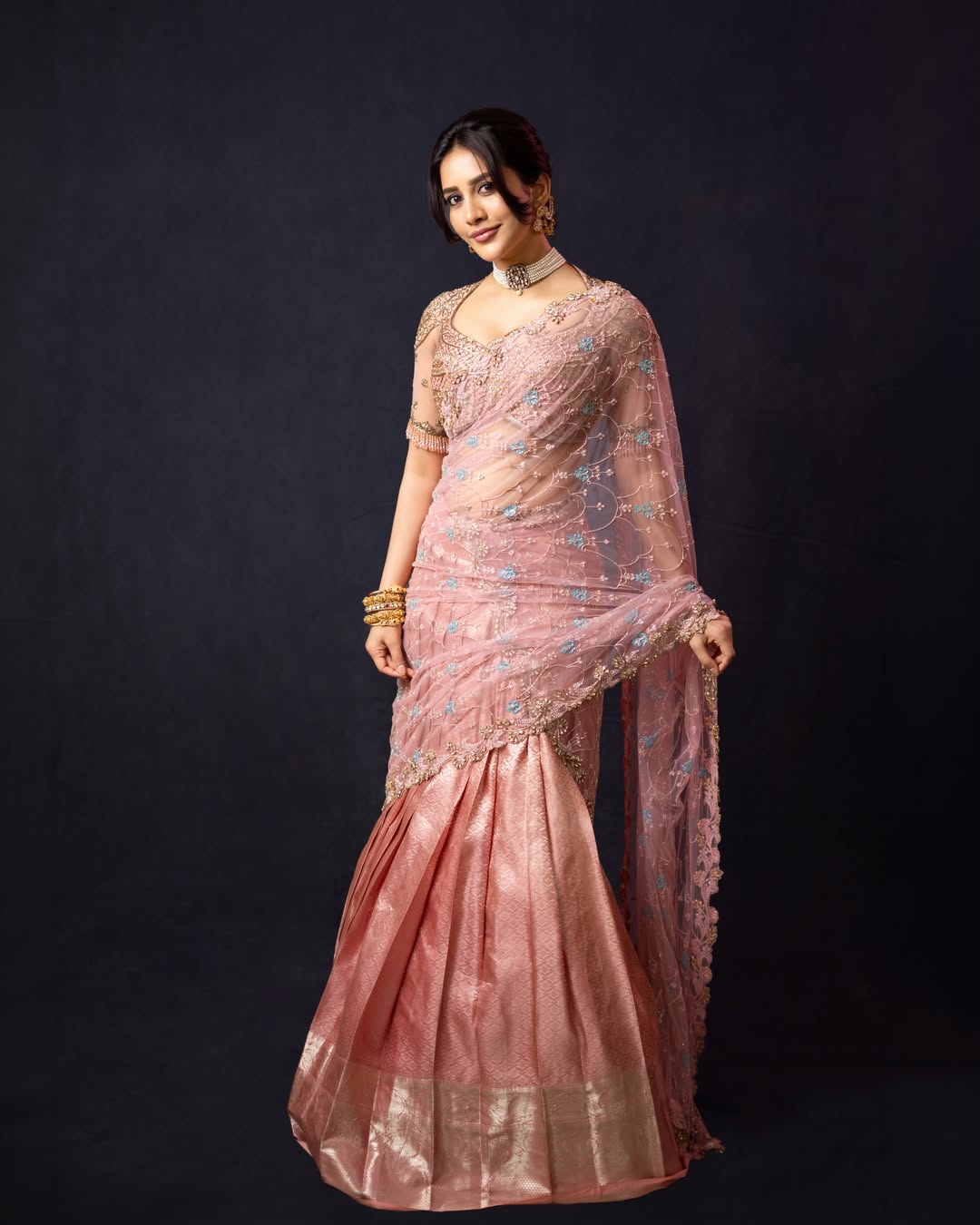 Nabha Natesh glamorous pink outfit