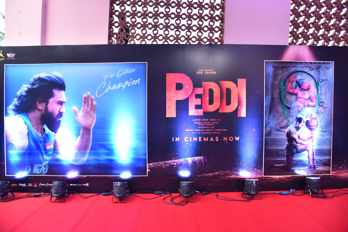 Peddi movie poster at success event