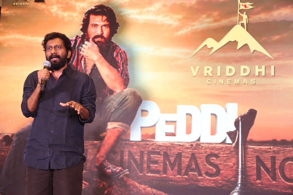 Buchi Babu Sana addressing media at Peddi event