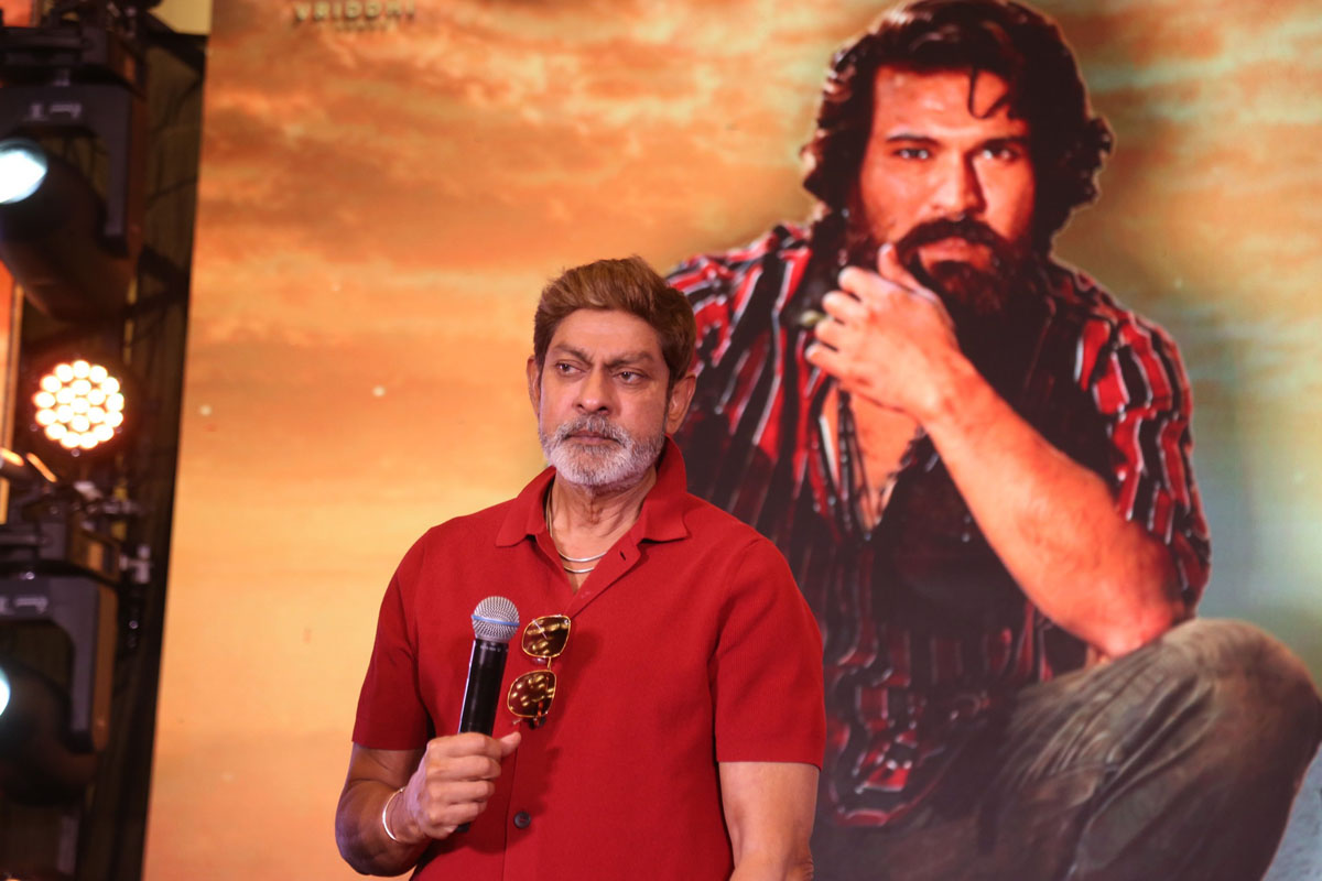 Jagapathi Babu speaking at Peddi press meet