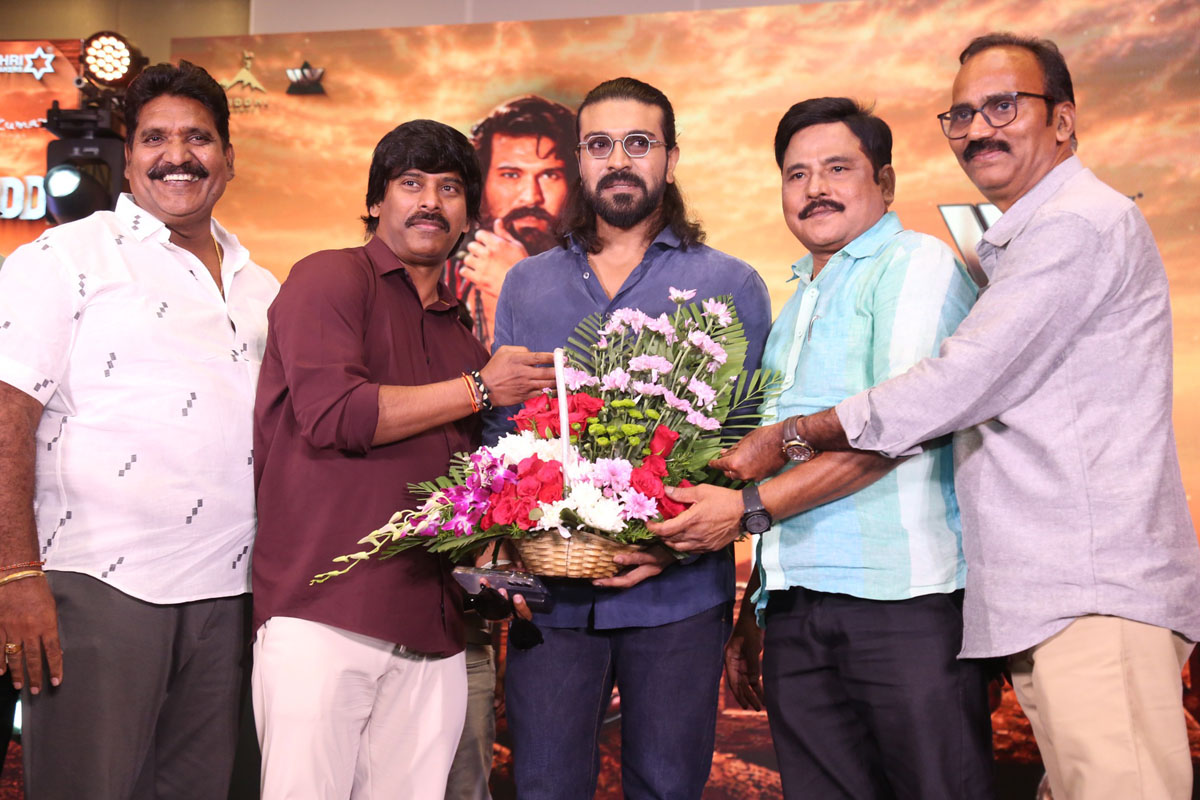 Ram Charan welcomed with floral bouquet