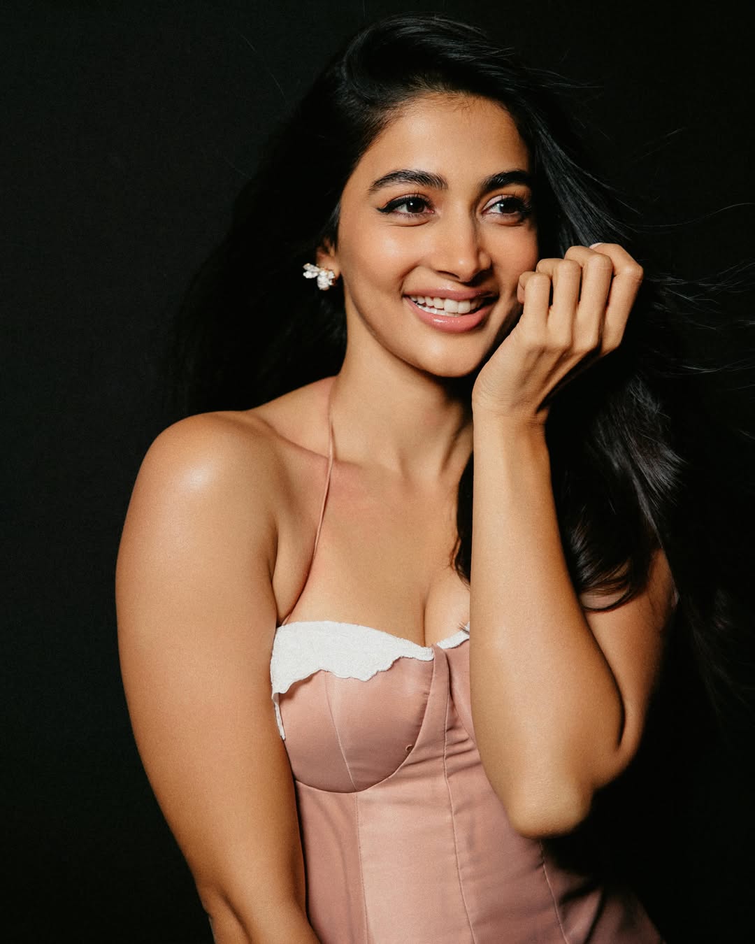 Pooja Hegde in blush pink gown