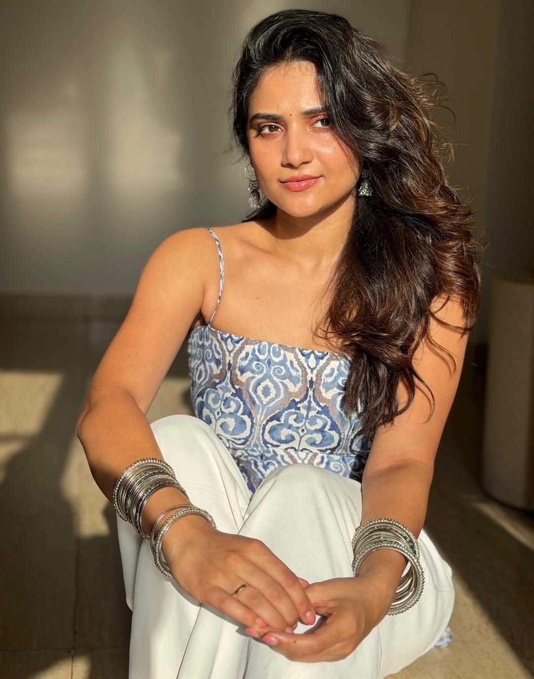 Prisha Rajesh Singh chic blue top look