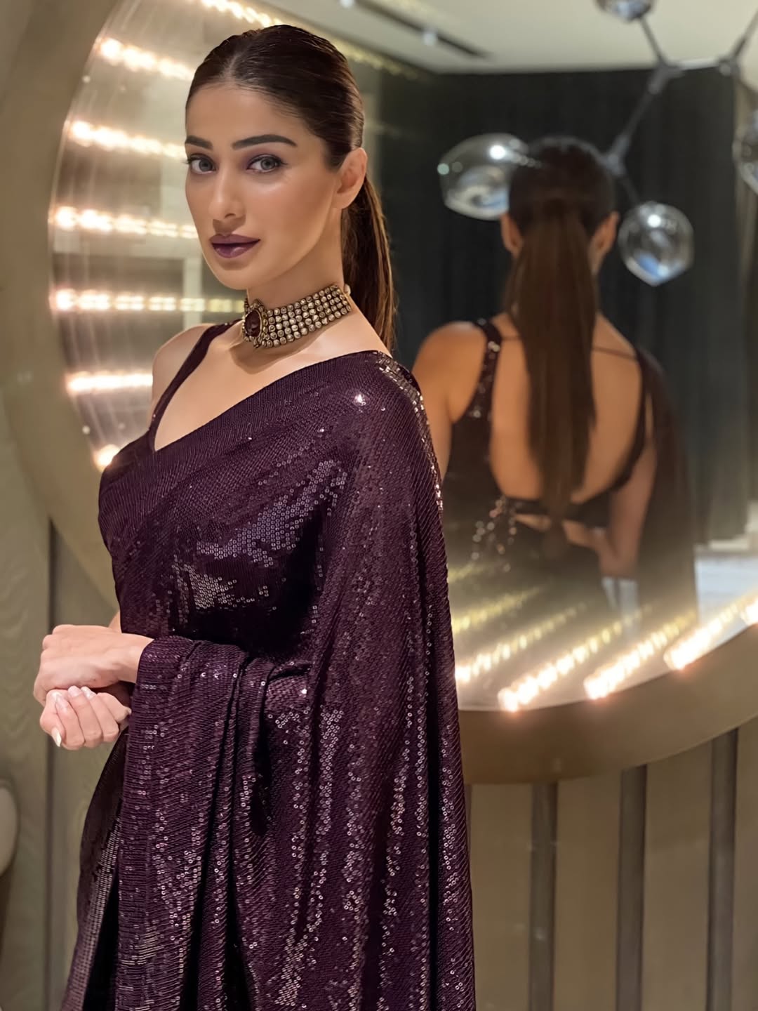 Raai Laxmi sequined fashion photoshoot