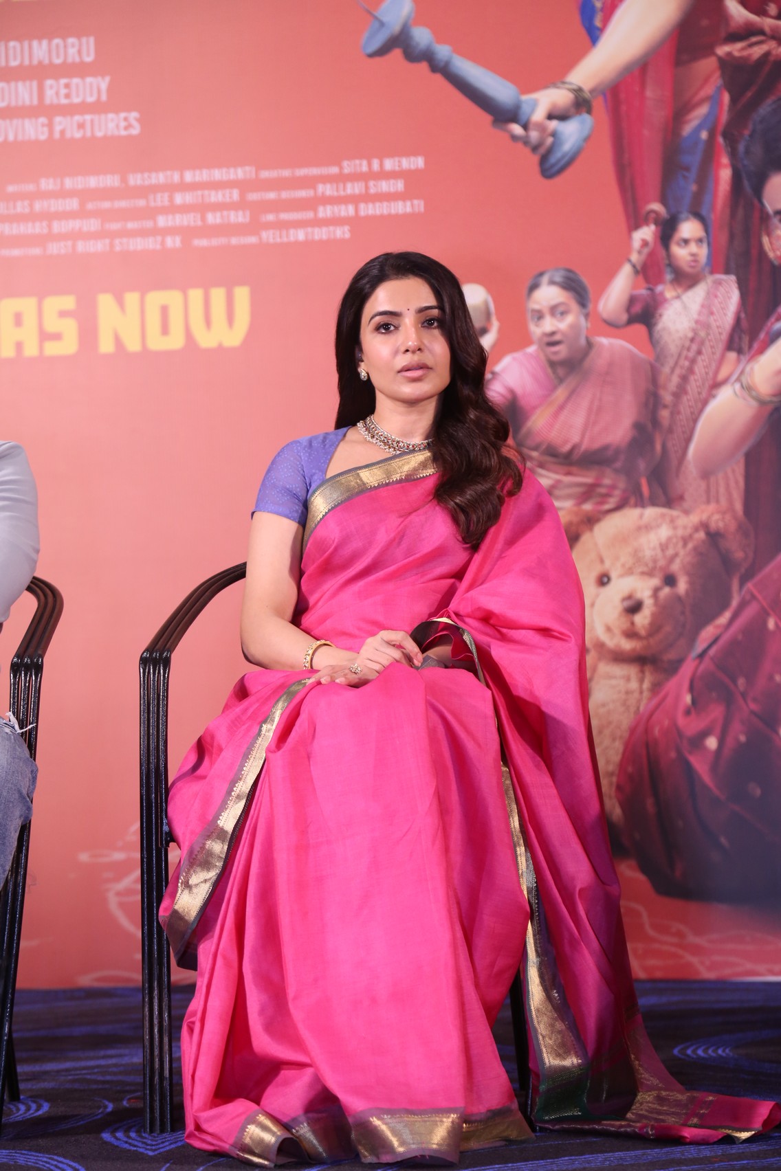 Samantha Ruth Prabhu pink gold saree look