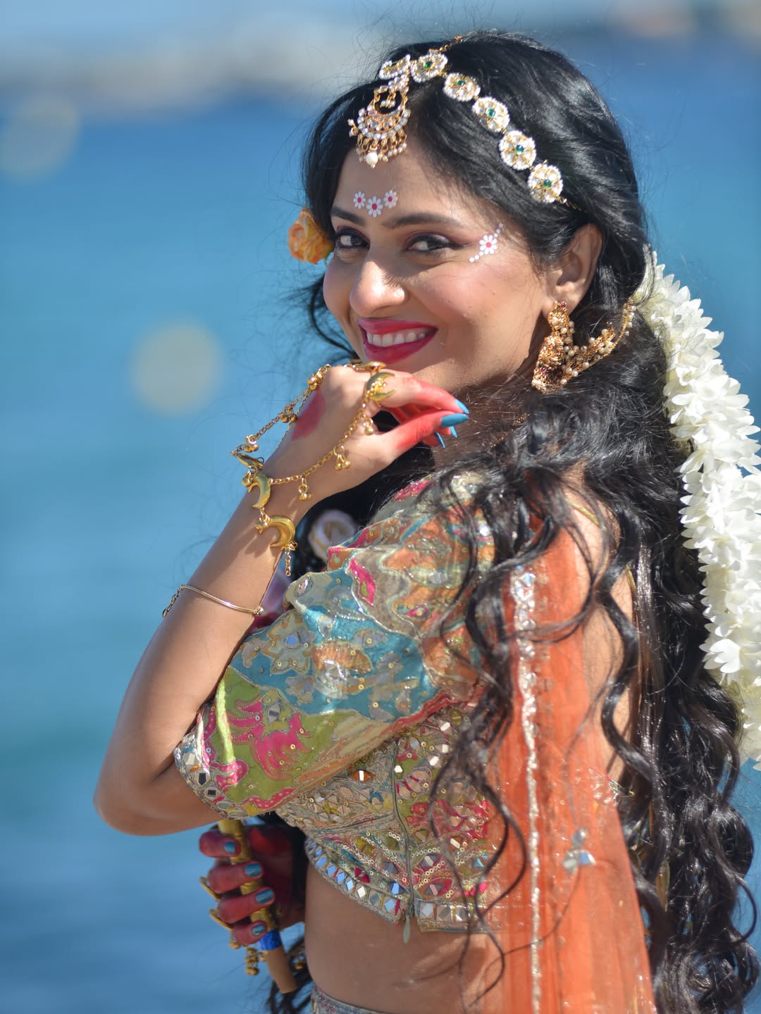 Sanya Thakur traditional ocean inspired look