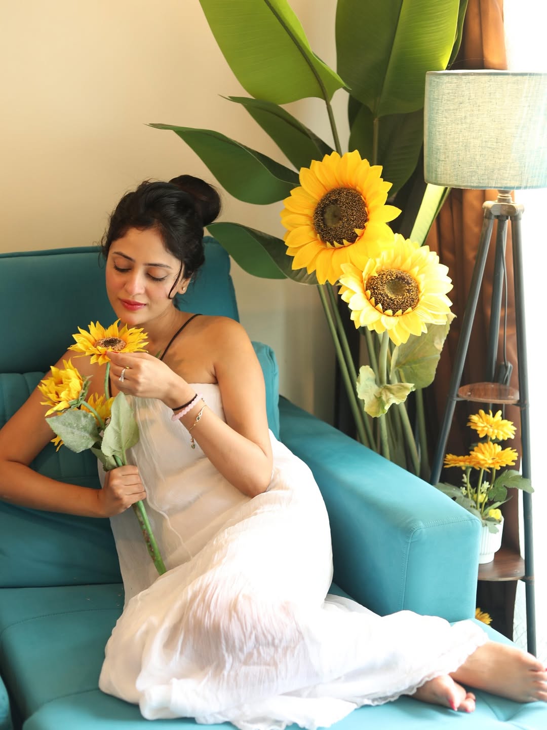 Sanya Thakur white dress style