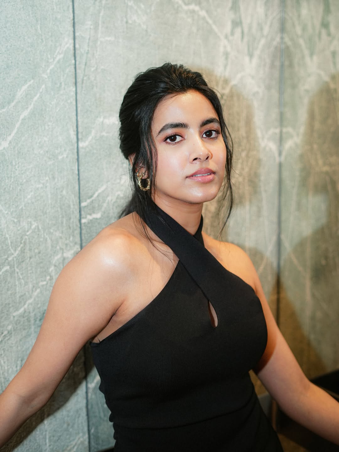 Shivani Nagaram in chic black outfit