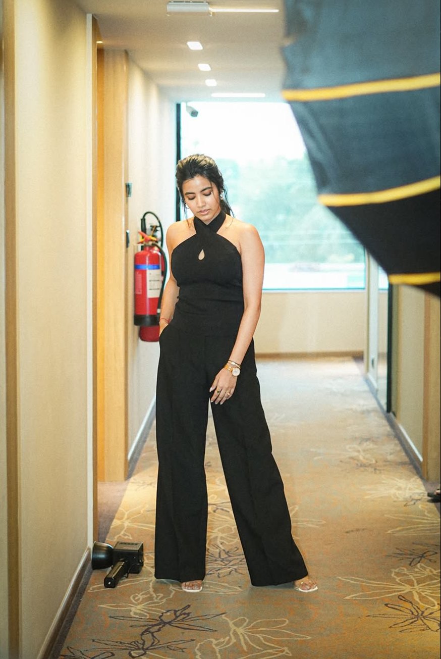 Shivani Nagaram showcasing all-black fashion