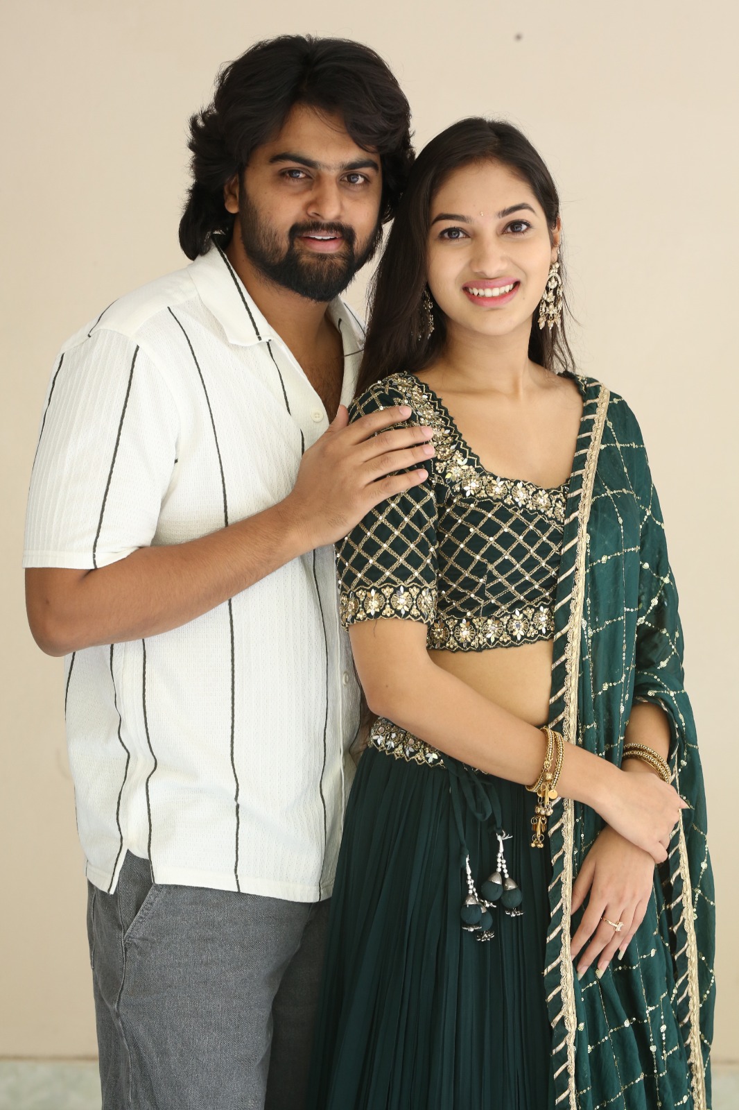 Sriram Nimmala and Sai Keerthana posing