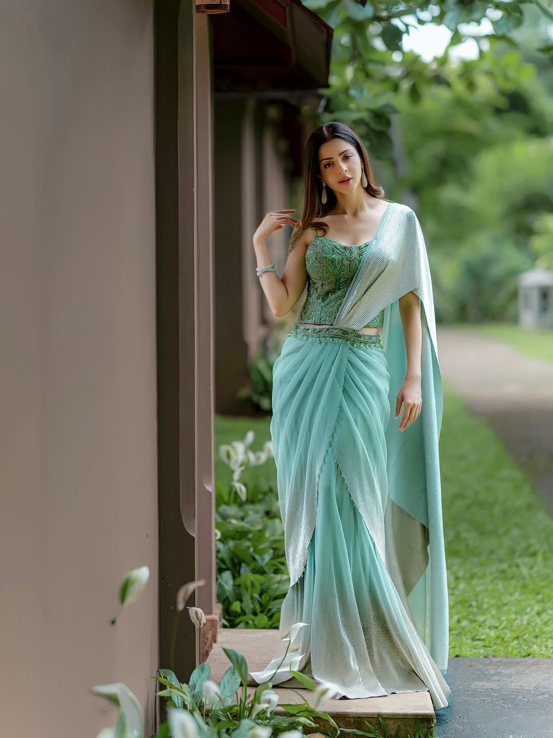 Vedhika stylish mint ensemble photos