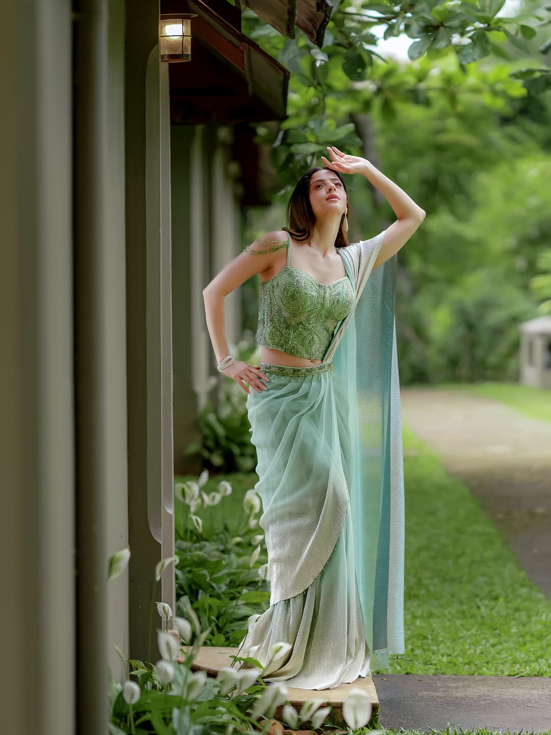 Vedhika mint dress elegant appearance