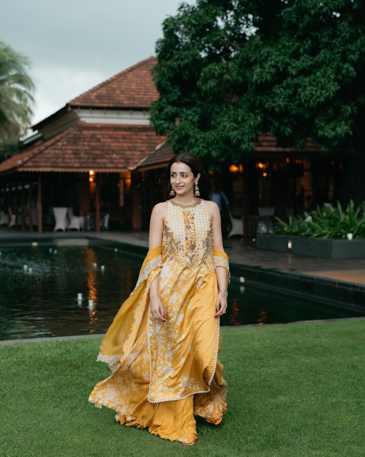 Actress Trisha Shares Her Recent Photos Which Took At Kushboo Daughter Wedding