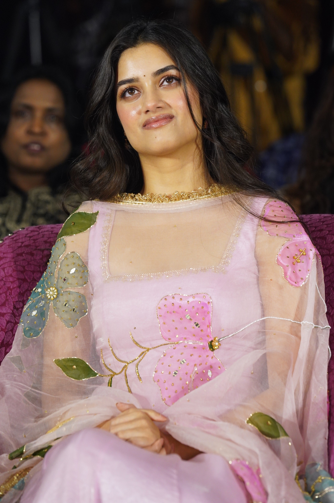 Bhagyashri Borse elegant floral saree style