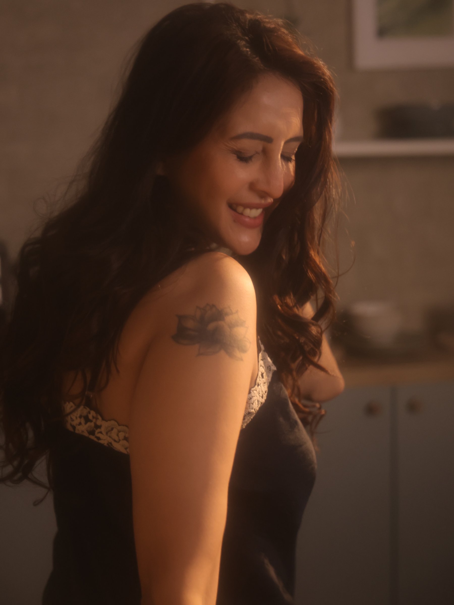 Chahatt Khanna contemporary black dress look