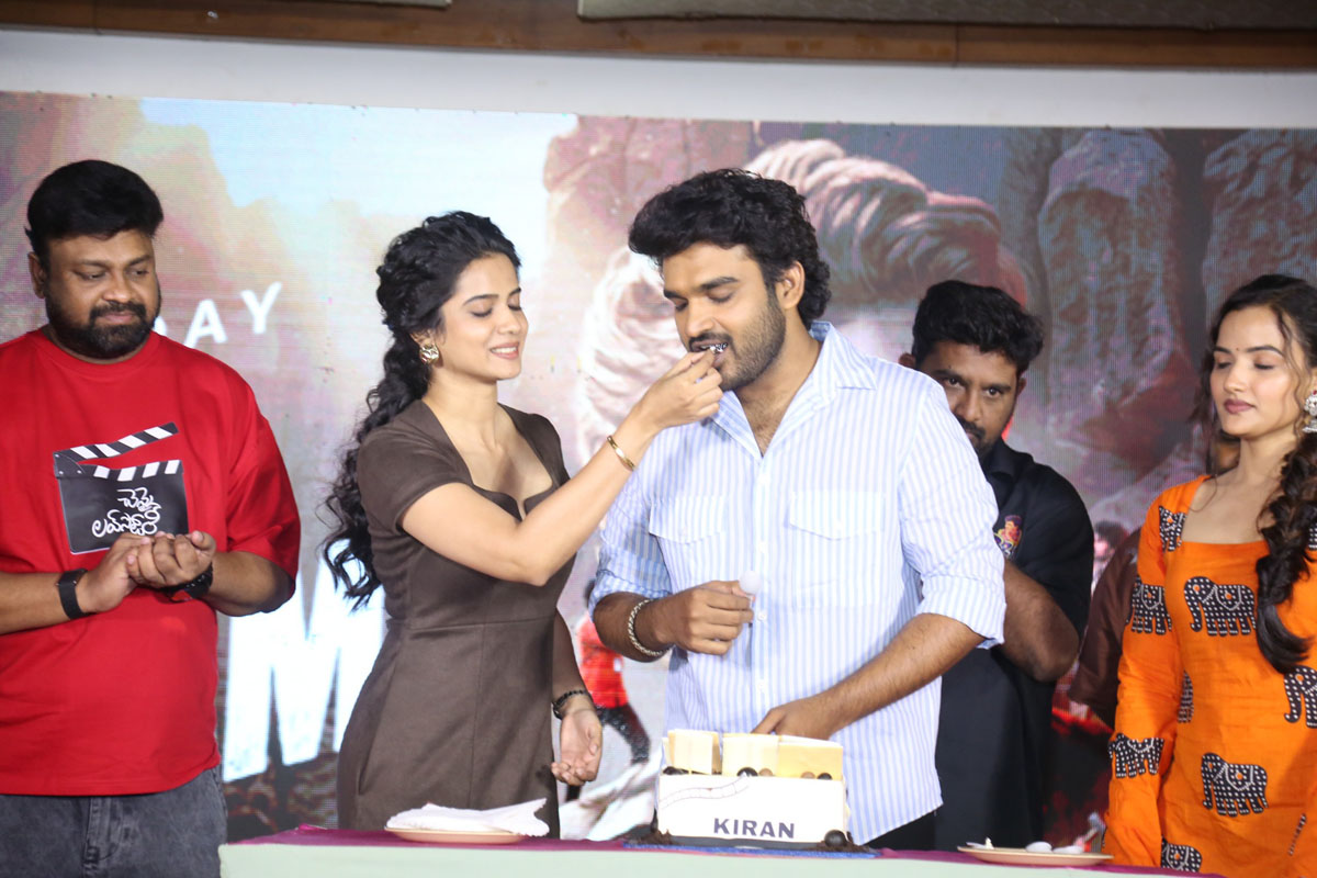 Sri Gouri Priya feeds cake to Kiran Abbavaram