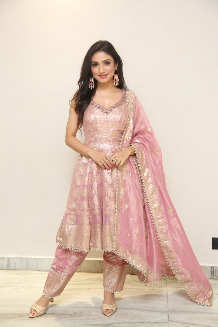 Donal Bisht in pink sharara outfit