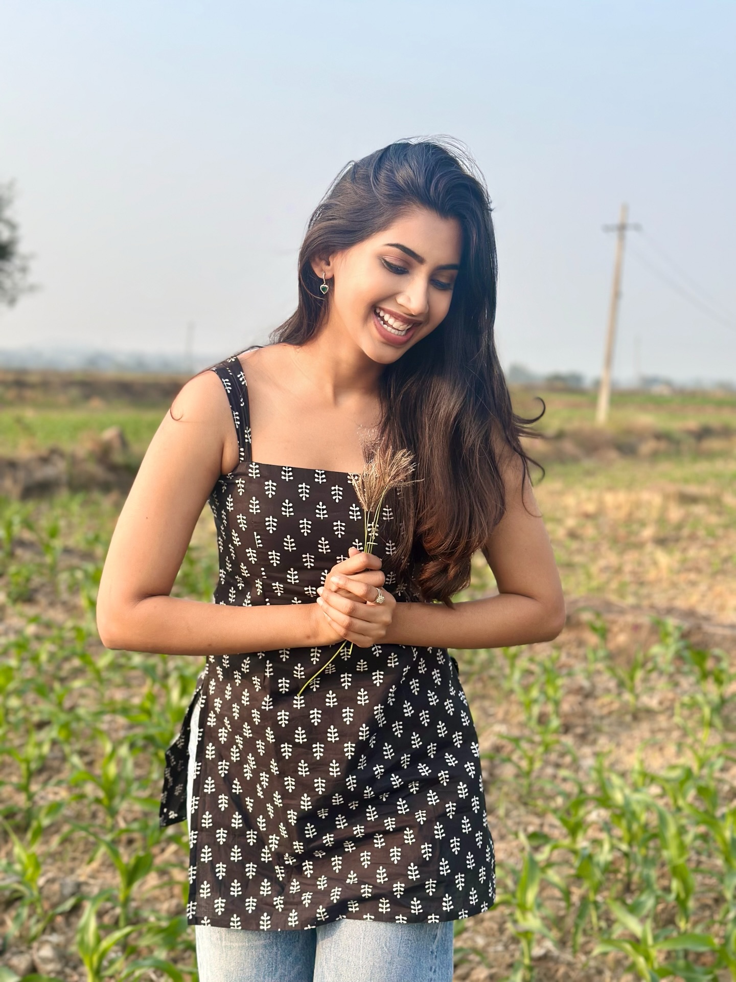 Gomathy Reddy in countryside backdrop