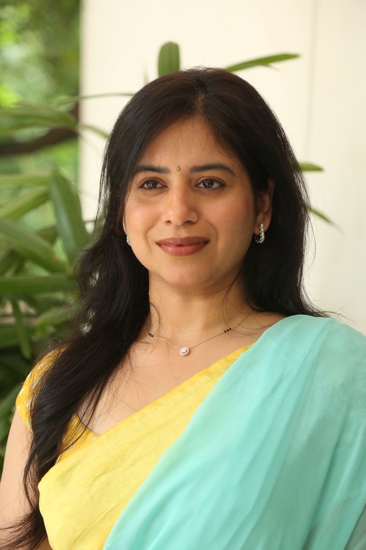 K Niharika Dasari in pastel saree
