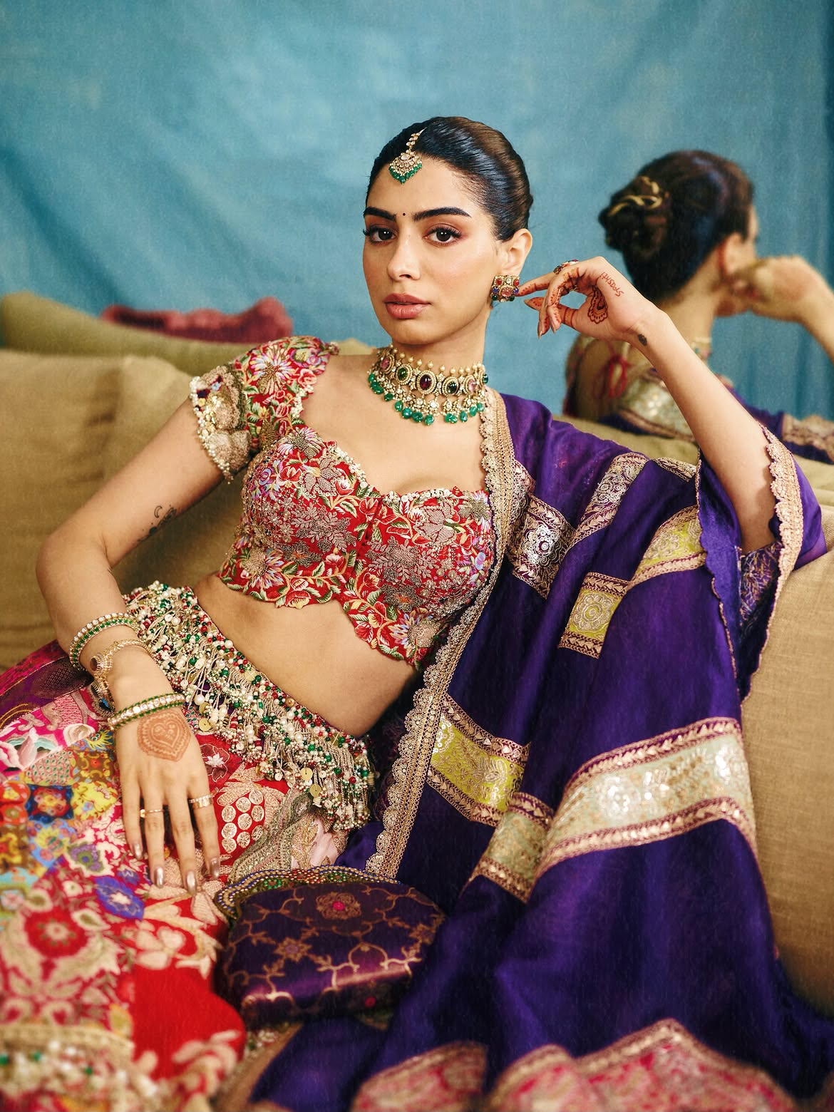 Khushi Kapoor in embroidered lehenga