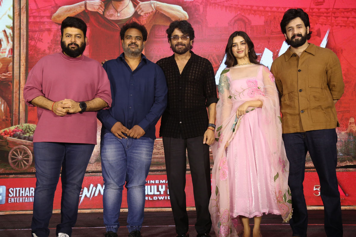 Lenin movie team posing together at pre-release event.