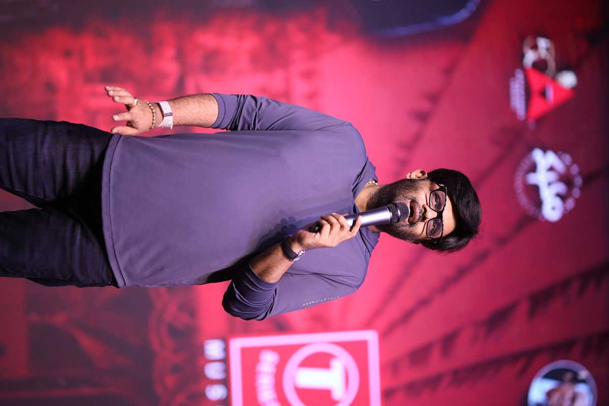 Naga Vamsi speaking at Lenin success event